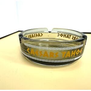Vintage Caesars Tahoe Glass Ash Tray (Nevada)